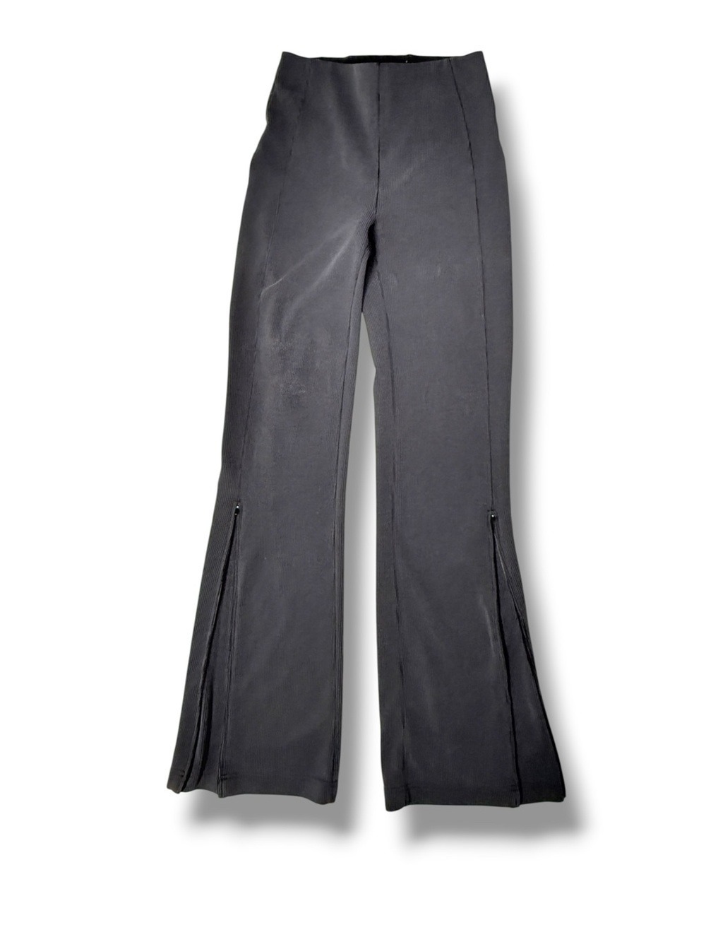Lululemon Black Softstreme Ribbed Zip Flare Pant 32.5 Size 4